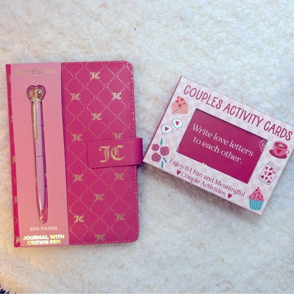 Juicy Couture Pink Journal with Crown Pen and 64 love card Pick one set